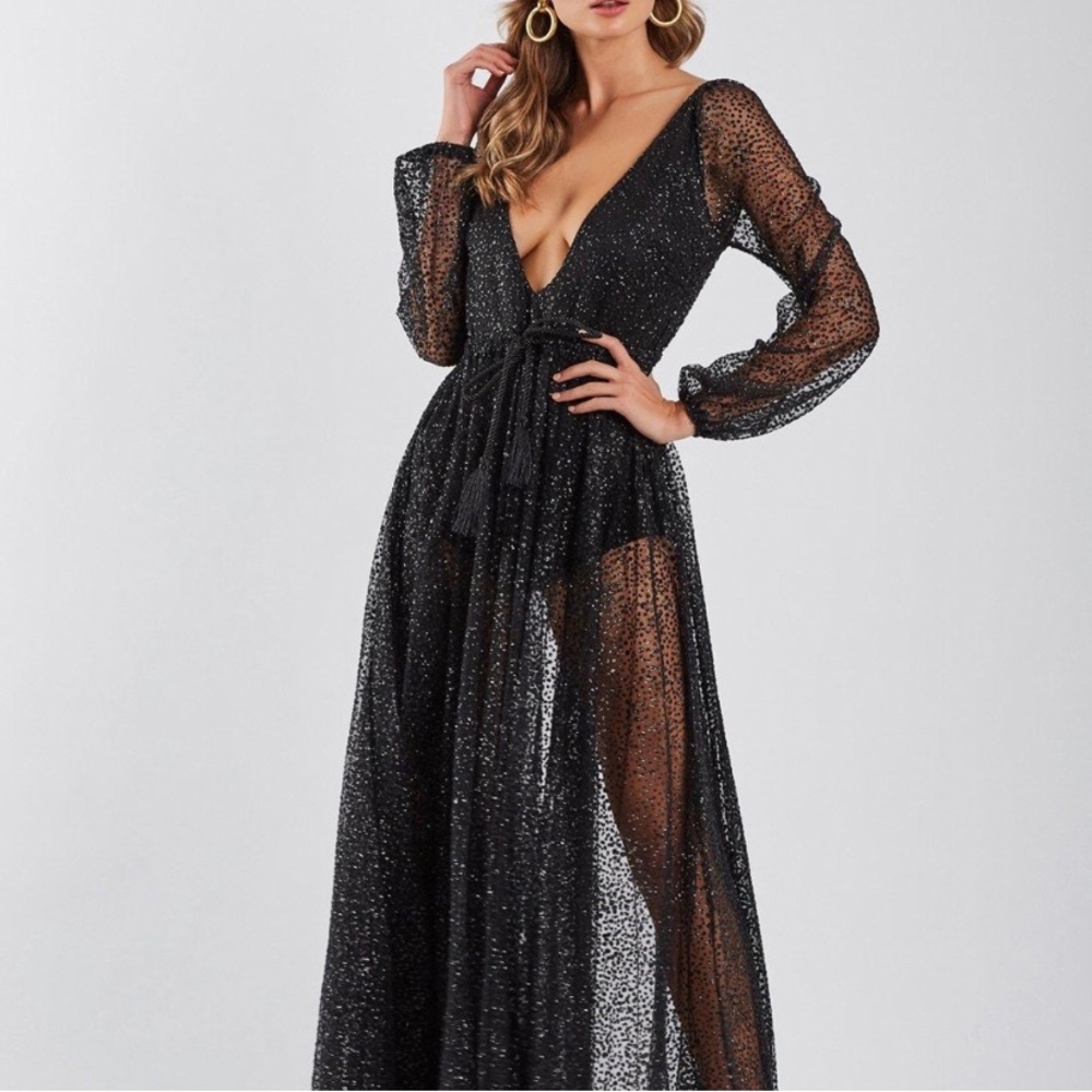 White Fox Lucky Star Glitter Gown